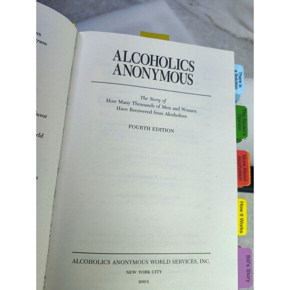 Alcoholics Anonymous Big Book & 12 Steps Set Serenity Prayer Cover AA  Medallion - Picture 15 of 16